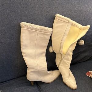 Elegant Cream Knee-High Boots